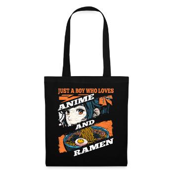 Just A Boy Who Loves Anime Ramen - Stoffbeutel - Schwarz - Vorne