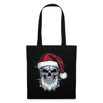 Santa Claus Skull Christmas Horror Metal Rock n Ro - Stoffbeutel - Schwarz - Vorne