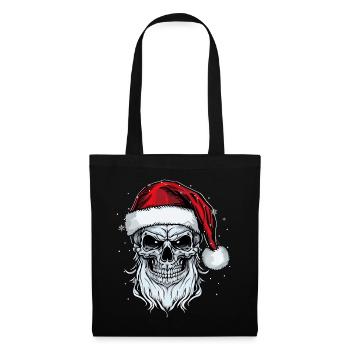 Santa Claus Skull Christmas Horror Metal Rock n Ro - Stoffbeutel - Schwarz - Vorne