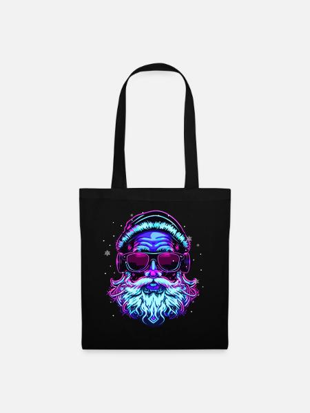 Vaporwave Santa Claus Christmas Japanese Aesthetic - Stoffbeutel - Schwarz