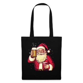 Bad Santa Claus Beer Mug Funny Beer Drinking Chris - Tote Bag - black - Front
