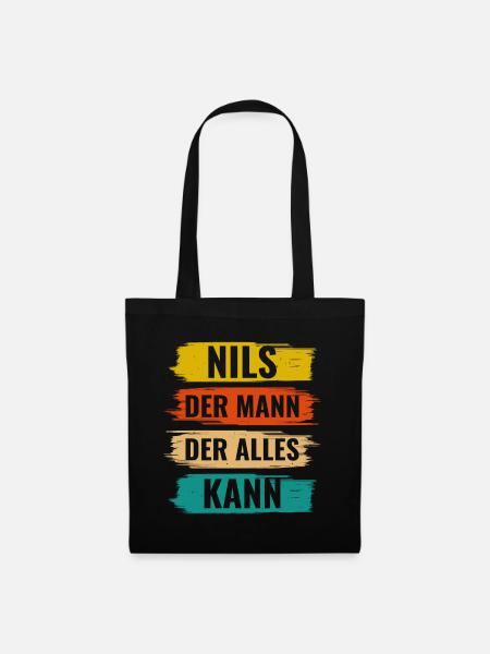 Nils Der Mann Der Alles Kann Vorname Nils - Stoffbeutel - Schwarz