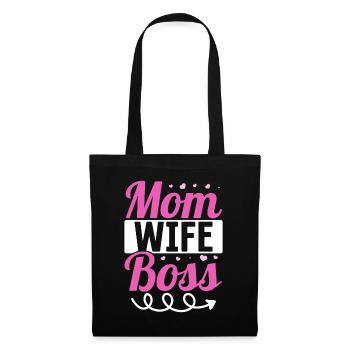 Pour la meilleure maman du monde! Pour la fête des mères - Sac en tissu - noir - Devant