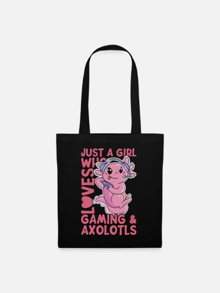Axolotl - Stoffbeutel - Schwarz