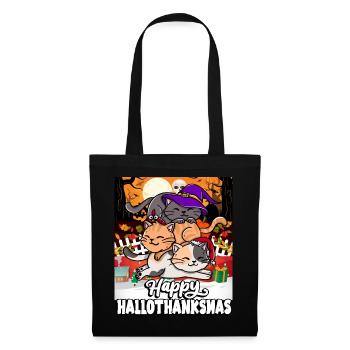 Joyeux Hallothanksmas Holiday Cat Fur - Sac en tissu - noir - Devant
