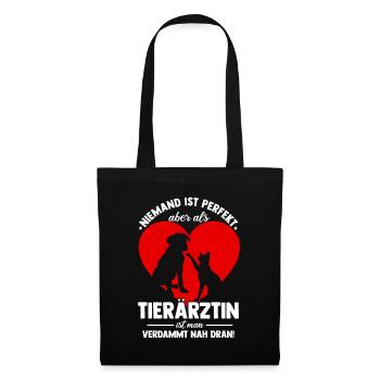 Tierärztin Bester Job Tiere Tierliebhaber Geschenk - Stoffbeutel - Schwarz - Vorne