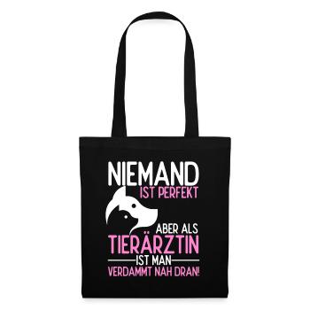 Tierärztin Bester Job Tiere Tierliebhaber Geschenk - Stoffbeutel - Schwarz - Vorne