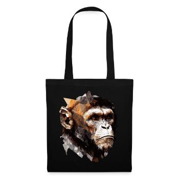 Geometric Monkey Head Abstract Polygonal Wild Anim - Tote Bag - black - Front