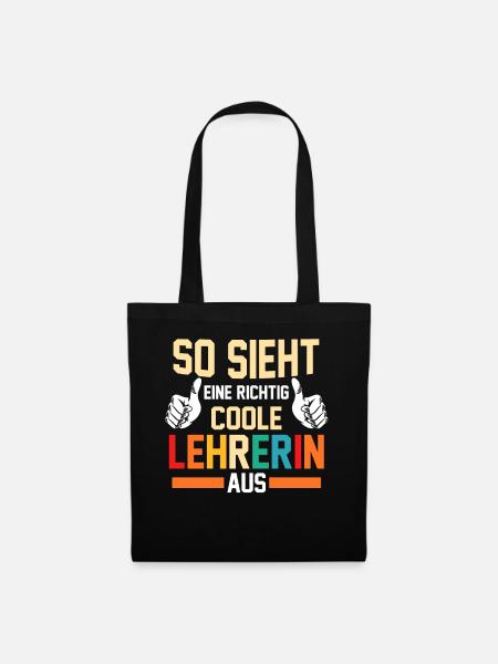 Schullehrerin Lehrerin - Stoffbeutel - Schwarz