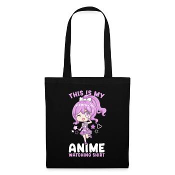 This Is My Anime Watching Shirt I Kawaii Girl - Stoffbeutel - Schwarz - Vorne