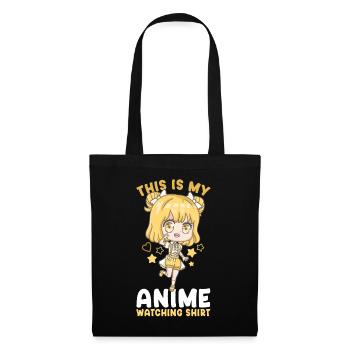 This Is My Anime Watching Shirt I Kawaii Girl - Stoffbeutel - Schwarz - Vorne