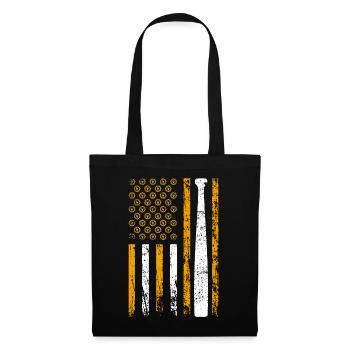 Clé à drapeau de sport américaine - Sac en tissu - noir - Devant