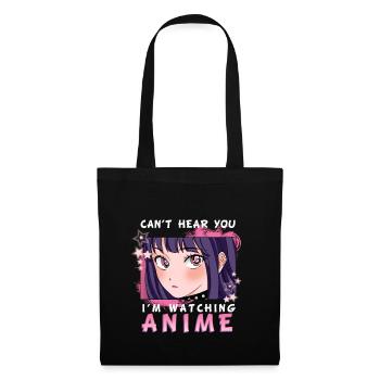 Je ne t’entends pas, je regarde l’anime I otaku girl - Sac en tissu - noir - Devant