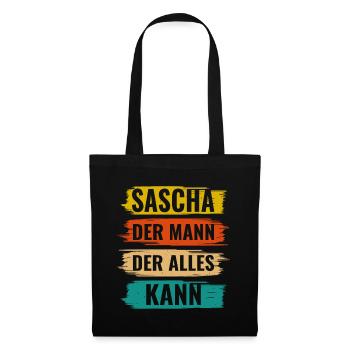 Sascha Der Mann Der Alles Kann Vorname Sascha - Stoffbeutel - Schwarz - Vorne