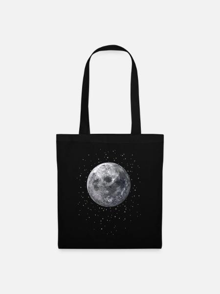 Luna Stars Moon Galaxy Astronomie - Sac en tissu - noir