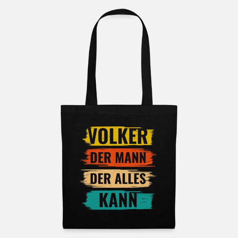 Volker Der Mann Der Alles Kann Vorname Volker - Stoffbeutel - Schwarz