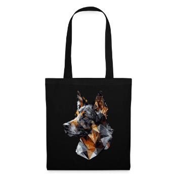 Geometric German Shepherd Ped Dog Abstract Polygon - Stoffbeutel - Schwarz - Vorne