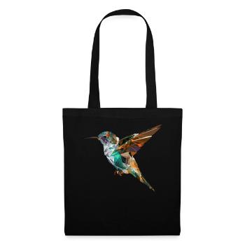 Geometric Hummingbird Head Abstract Polygonal Bird - Tote Bag - black - Front