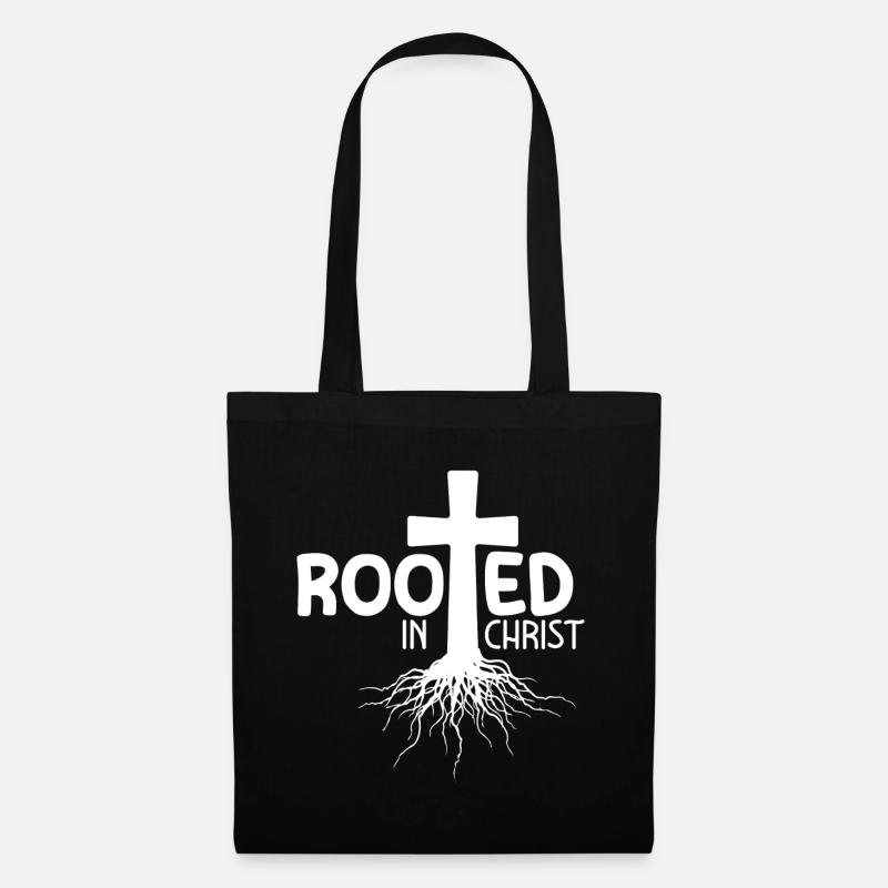 Rooted In Christ - Stoffbeutel - Schwarz