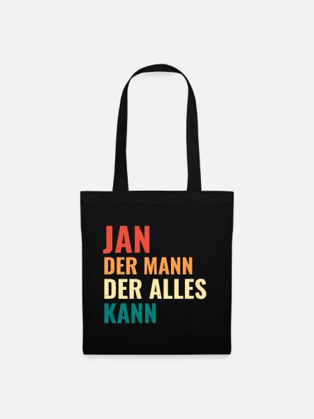 Jan Der Mann Der Alles Kann Vorname Jan - Stoffbeutel - Schwarz
