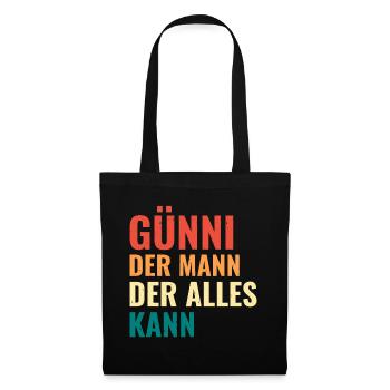 Günni Der Mann Der Alles Kann Vorname Günni - Stoffbeutel - Schwarz - Vorne