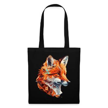 Geometric Fox Head Abstract Polygonal - Tote Bag - black - Front