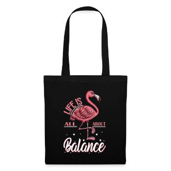 Pink Flamingo Costume Bird Life tout sur Balance - Sac en tissu - noir - Devant