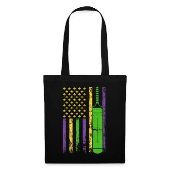 Batte de cricket drapeau sportif américain - Sac en tissu - noir - Devant