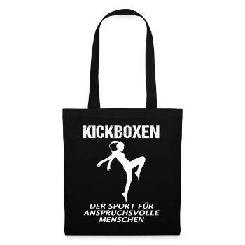 Kickboxen Kickboxerin Spruch Lustig Geschenk Damen - Stoffbeutel - Schwarz - Vorne