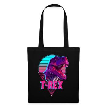 Vaporwave T-Rex Tyrannosaurus Dino Synthwave Aesth - Stoffbeutel - Schwarz - Vorne