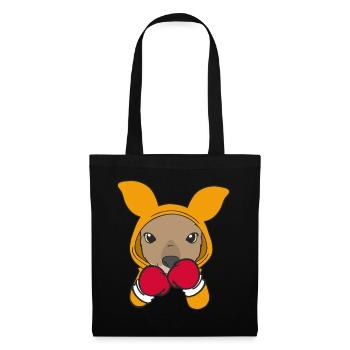 Känguru Boxer Kampfsportler Sparring Sport Boxen - Stoffbeutel - Schwarz - Vorne