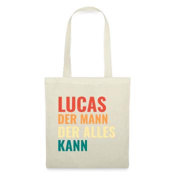 Lucas Der Mann Der Alles Kann Vorname Lucas - Stoffbeutel - Natur - Vorne