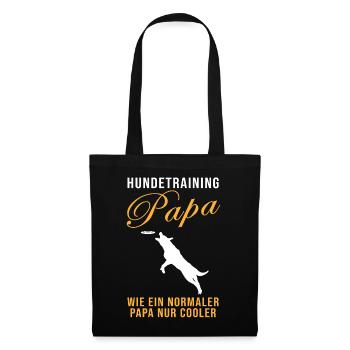 Hundetraining Papa Spruch Hundetrainer Geschenk - Stoffbeutel - Schwarz - Vorne