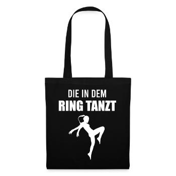 Kickboxerin Kickboxen Cooler Spruch Geschenk Damen - Stoffbeutel - Schwarz - Vorne