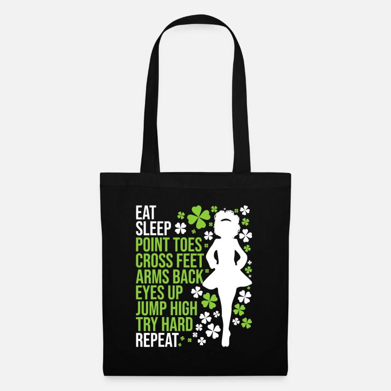 Eat Sleep Irish Dance - Irische Tänzerin - Stoffbeutel - Schwarz
