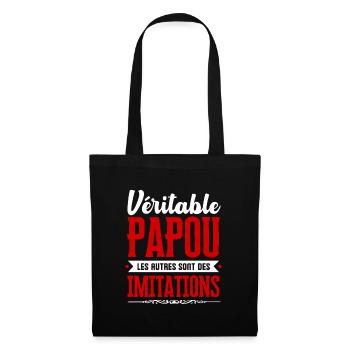 Véritable Papou les autres sont des imitations ! - Sac en tissu - noir - Devant