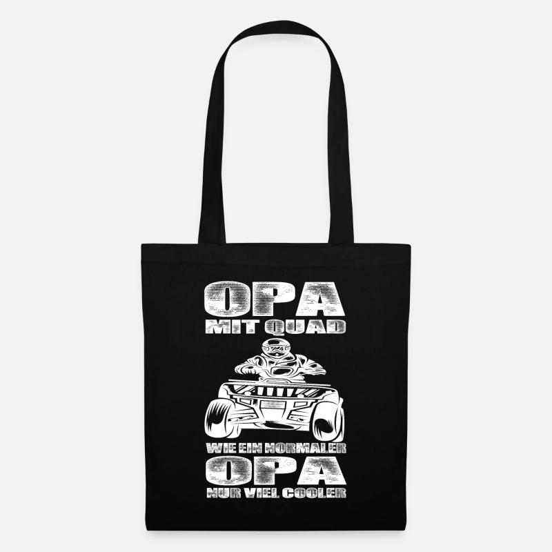 Opa Mit Quad Wie Ein Normaler Opa Nur Cooler - Stoffbeutel - Schwarz