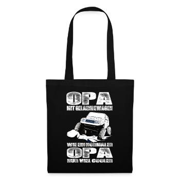 Opa Mit Geländewagen Wie Ein Normaler Opa Nur Cool - Stoffbeutel - Schwarz - Vorne
