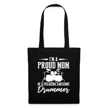 I'm A Proud Mom Of A Freaking Awesome Drummer Musi - Tote Bag - black - Front