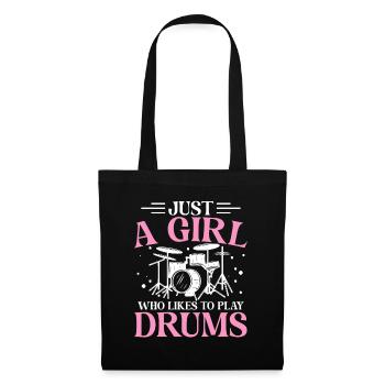 Just A Girl Who Likes To Playing Drums - Drummer Girl - Sac en tissu - noir - Devant