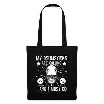 Mes baguettes appellent I Must Go - Funny Drum P - Sac en tissu - noir - Devant