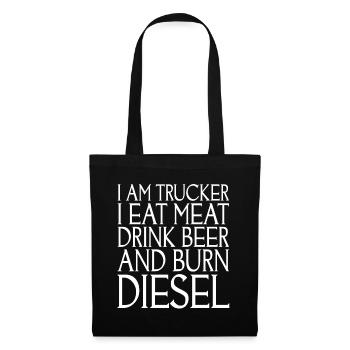 Je suis camionneur Je mange de la viande Je bois de la bière - Sac en tissu - noir - Devant