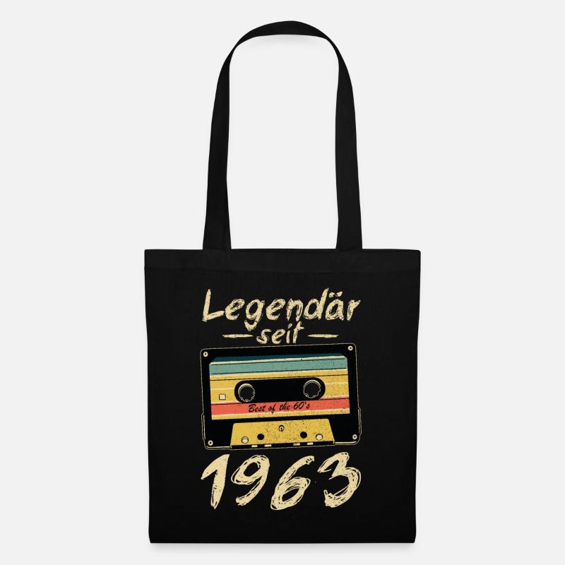 Legendär seit 1963 Geburtstag Geschenk Kassette - Stoffbeutel - Schwarz