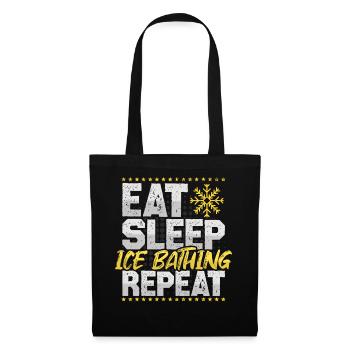 Eisbaden Eat Sleep Repeat Schnee Hobby Eisbaden - Stoffbeutel - Schwarz - Vorne