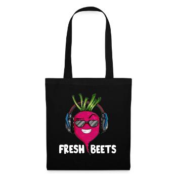 Beetroot vegetables with headphones and sunglasses - Tote Bag - black - Front