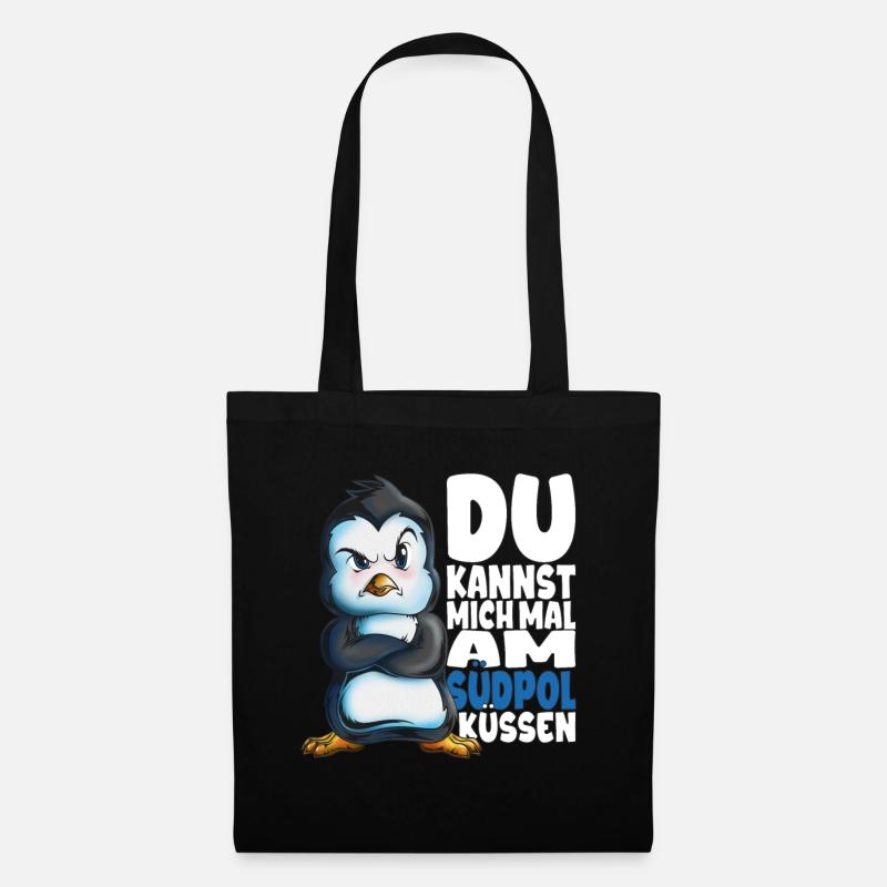 Kannst mich mal am Südpol küssen Pinguine - Stoffbeutel - Schwarz