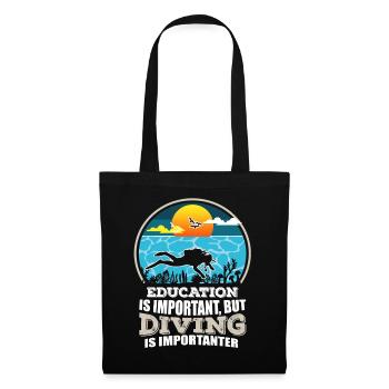 Diving Is Adventure - T-shirt plongée sous-marine - Sac en tissu - noir - Devant
