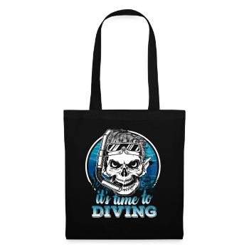 C’est l’heure de la plongée - T-shirt Plongée sous-marine - Sac en tissu - noir - Devant