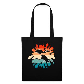 Splash - C’est l’heure de plonger - T-shirt plongée sous-marine - Sac en tissu - noir - Devant