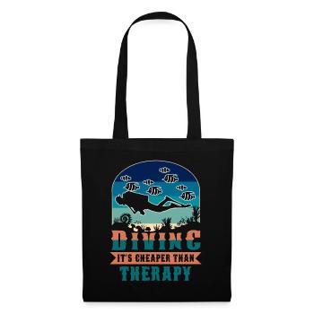 La plongée est moins chère que la thérapie - Plongée sous-marine T- - Sac en tissu - noir - Devant